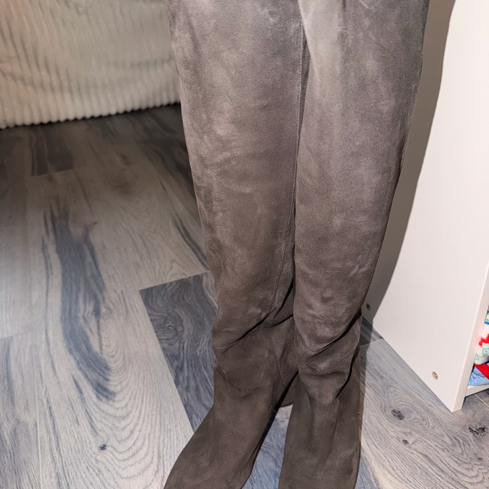 Stuart Weitzman Taupe Over the Knee Boots